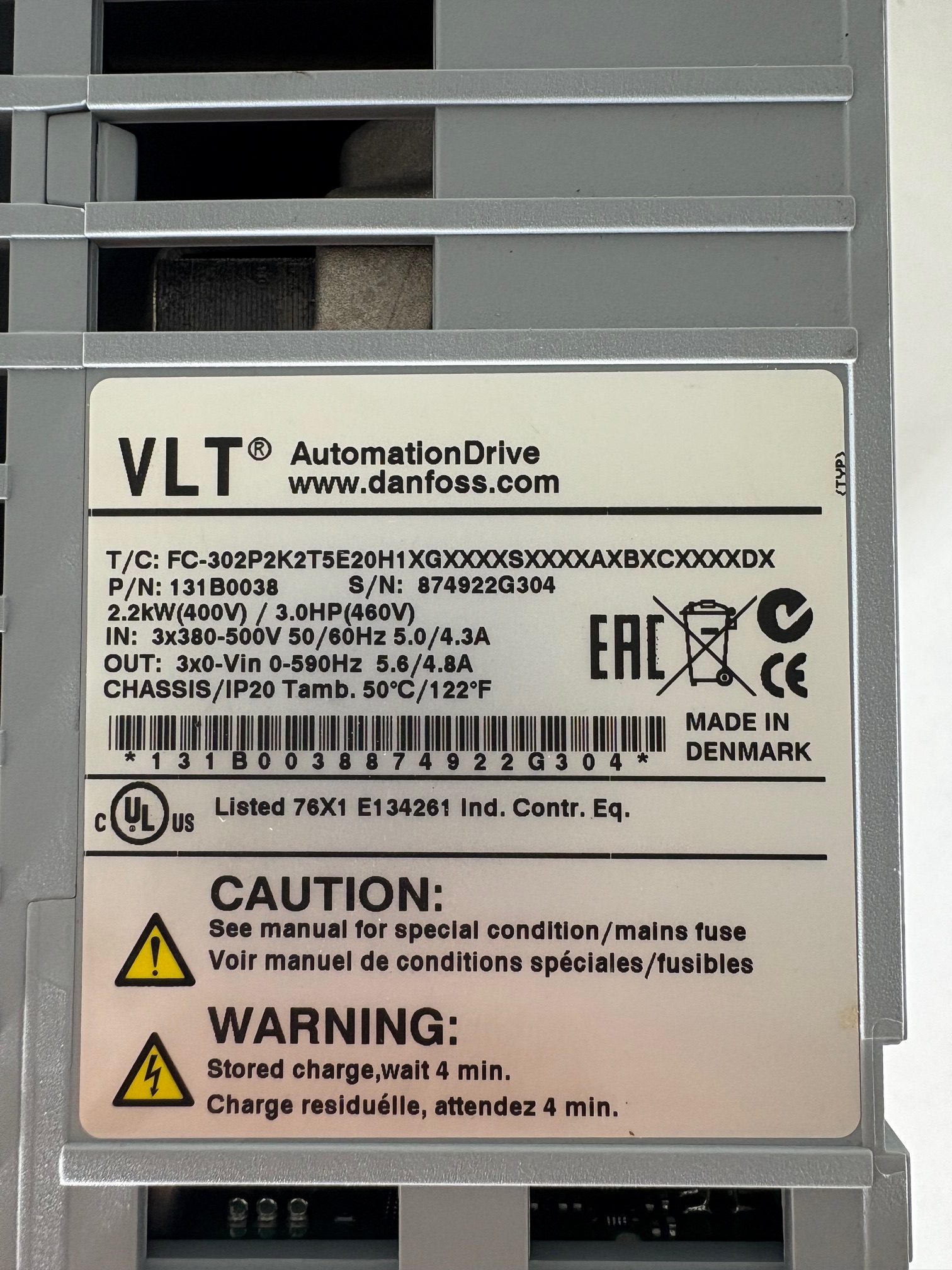 Danfoss FC-302P2K2T5E20H1